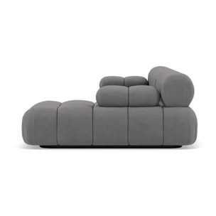 Ruby - canapé modulable d'angle droit 4 places en velours texturé - Gris