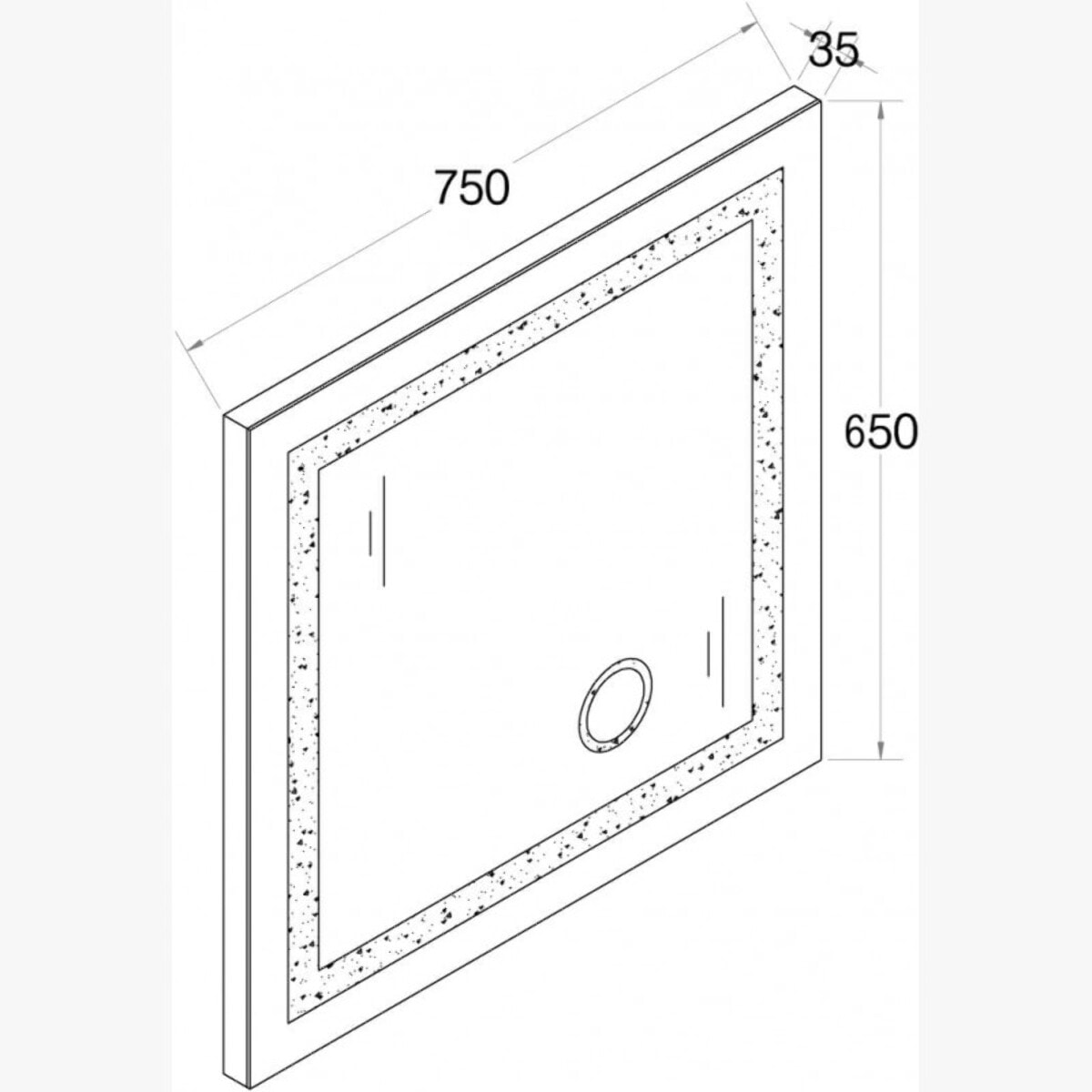 Miroir salle de bain LED Zoom 75 cm