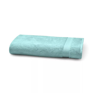 Serviette eponge pur coton 550 g/m² uni bleu Elea curacao