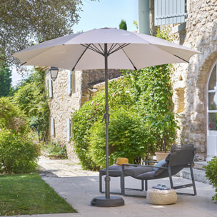 Parasol droit rond "Sisko" blé 2, 7m