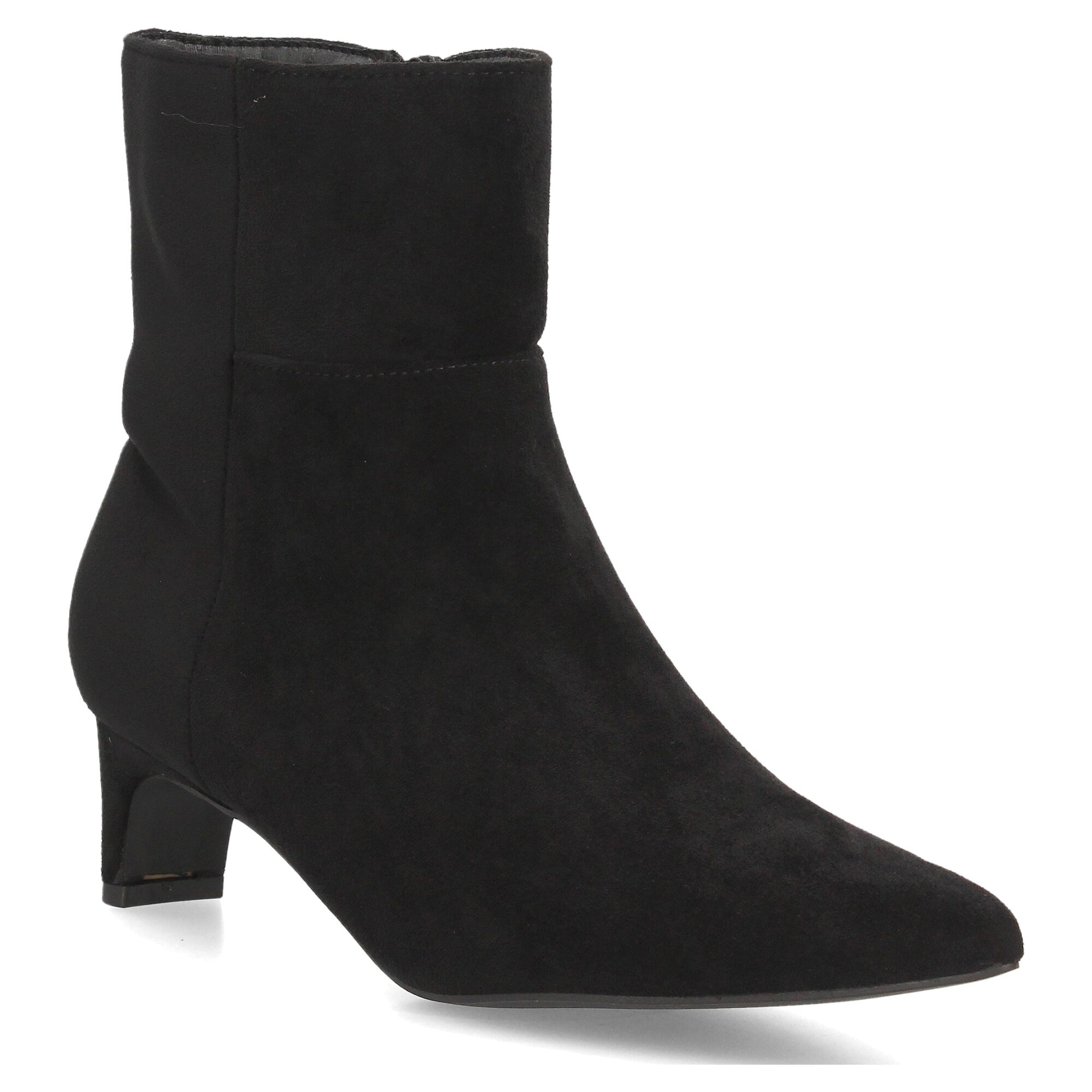 Botines de ante elegantes de tacón bajo femenino