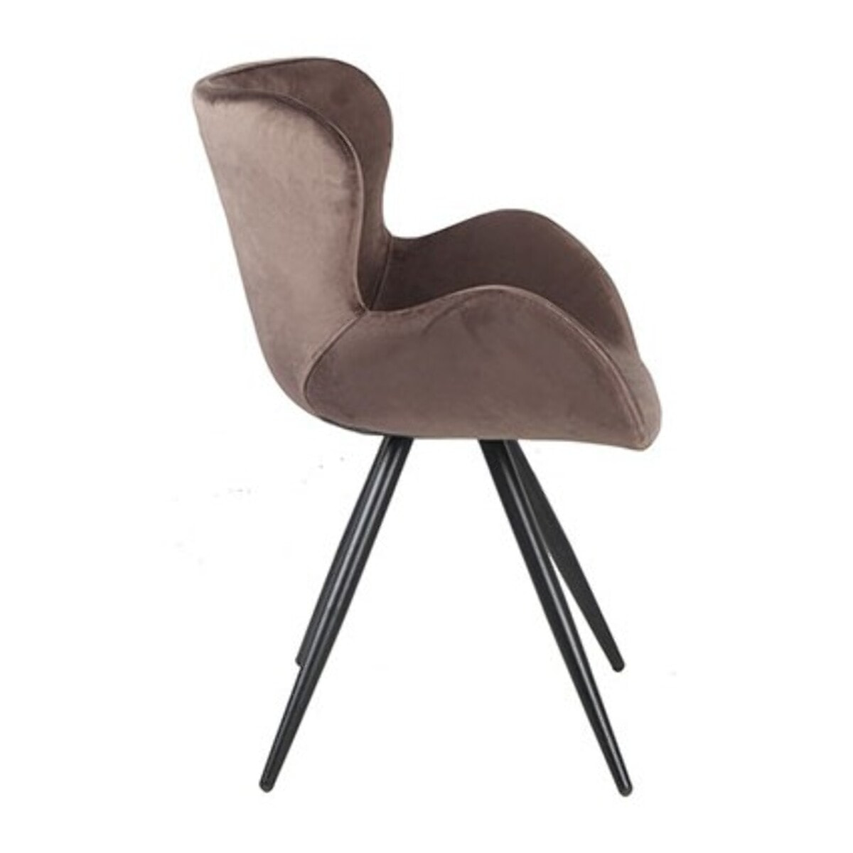 Chaise en velours avec piètement en métal noir - LILOU