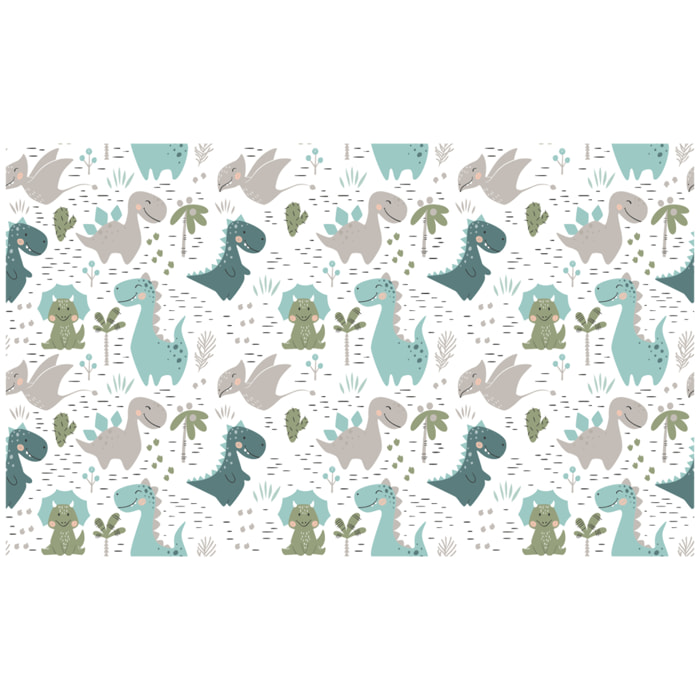 Rouleau revêtement adhésif vinyle au mètre - Sticker lavable Cuisine Meuble Armoire Porte - DINOSAURES EN FAMILLE