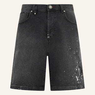 PHILIPP PLEIN Denim Shorts Paint