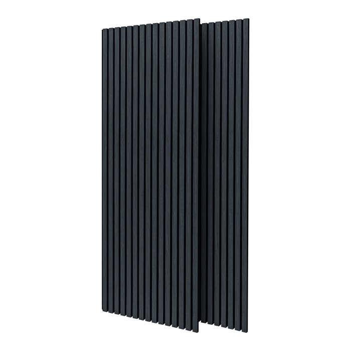 Mozart - Set di 2 pannelli fonoassorbenti decorativi in legno 235x60 cm, nero
