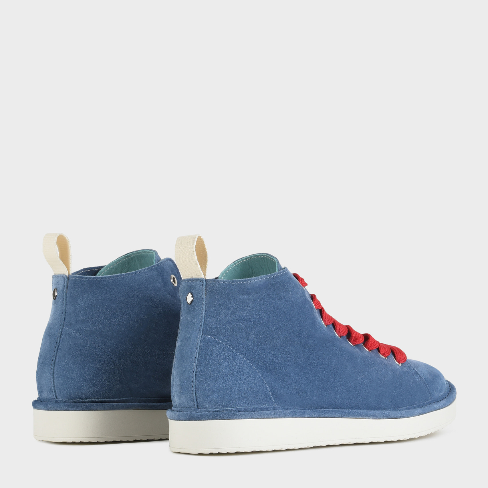 POLACCHINO P01 UOMO IN SUEDE BLUE-ROSSO