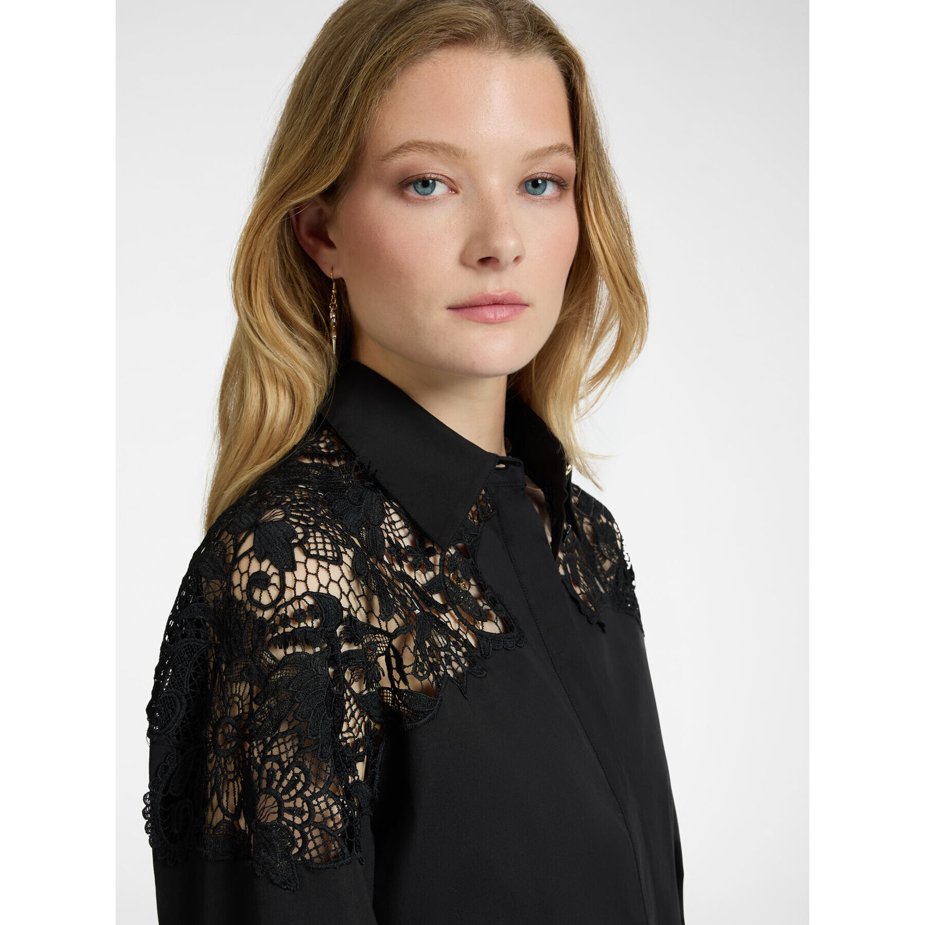 Elena Mirò - Camisa con encaje - Negro