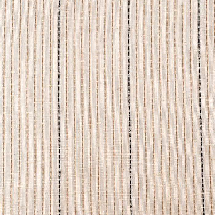 Tissu voile plombé en coton et laine à rayures fantaisie - Taupe