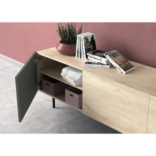 Bajo tv 3 puertas Printed roble-grafito 52x180x44 cm