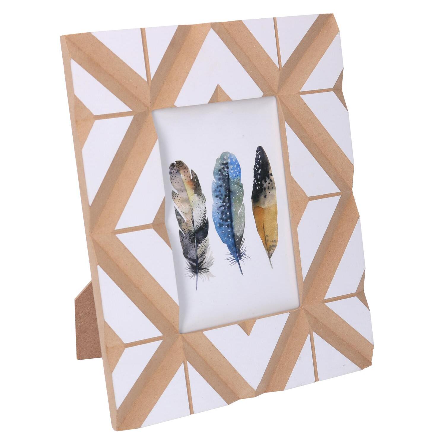 Portafoto da tavolo in legno bianco rettangolare cm19x1,5h24