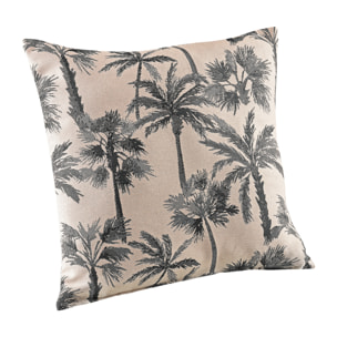 Coussin motif palmier tissé - Bleu