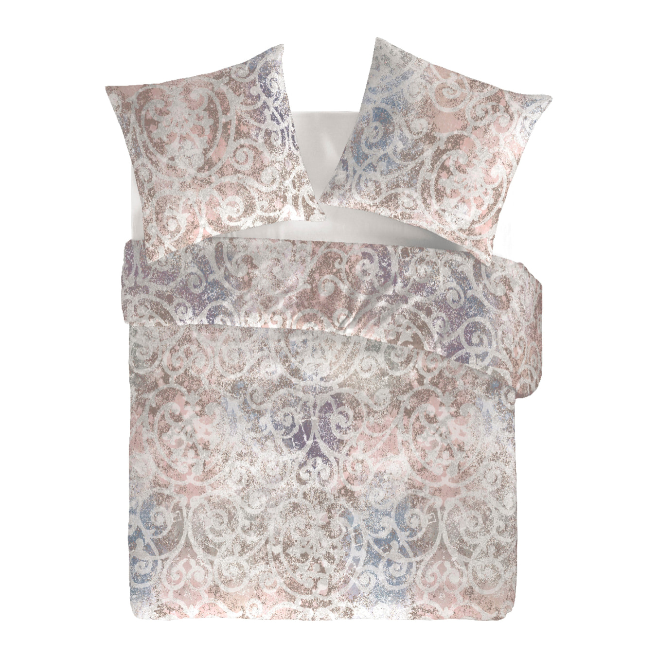 Parure de lit avec housse de couette 240x220 cm + 2 taies d'oreiller 65x65 cm 100% percale de coton - NANTAISE -