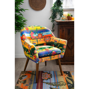 Fauteuil Excelsa Gipsy Soul poliestere e legno 70,5x65x83 cm multicolore