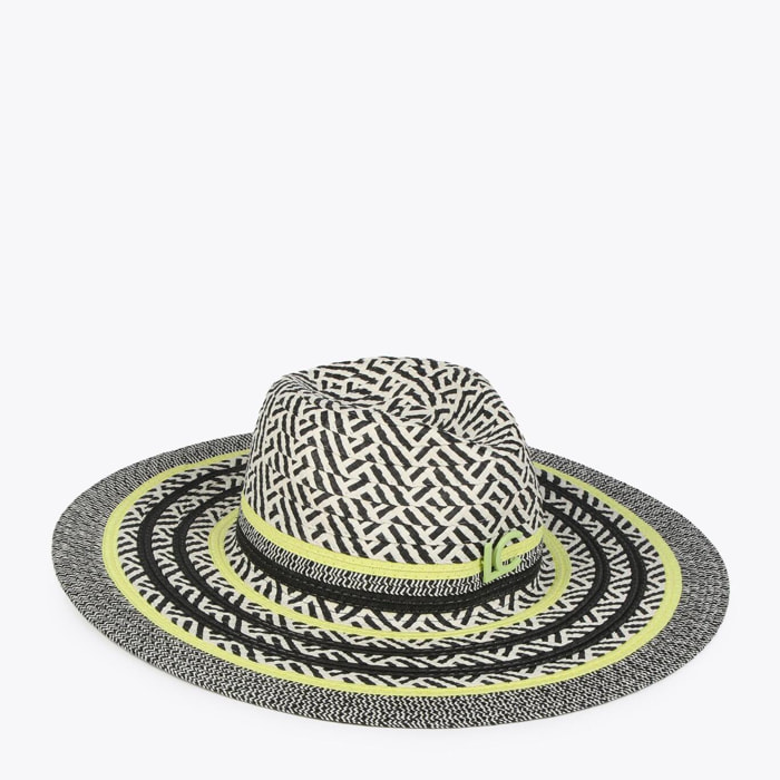 Cappello floppy effetto rafia multicolore