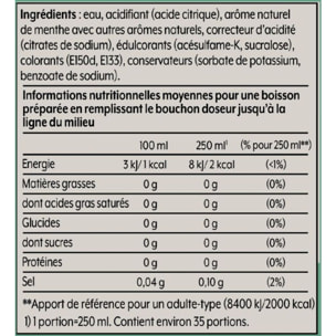 Concentré SODASTREAM MENTHE SANS SUCRES 440ml