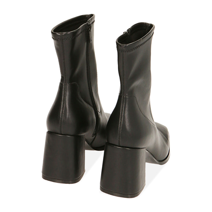 Ankle boots neri, tacco 8 cm
