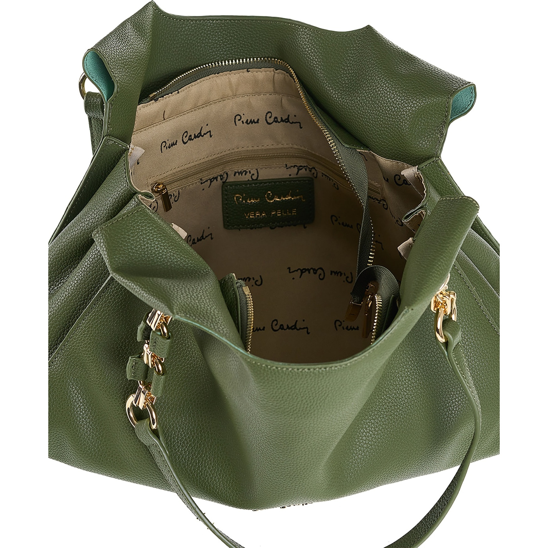 Borsa a spalla da donna Made in Italy - Modello Zelia Elite - 100% pelle - 38.0 x 26.5 x 12.0 cm