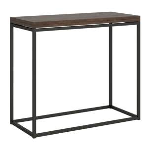 Console extensible portefeuille 90x45/90 cm Nordica Libra Noyer cadre Anthracite