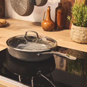 Sauteuse avec couvercle, 28 cm, Aluminium, Revêtement antiadhésif en céramique renforcée en titane