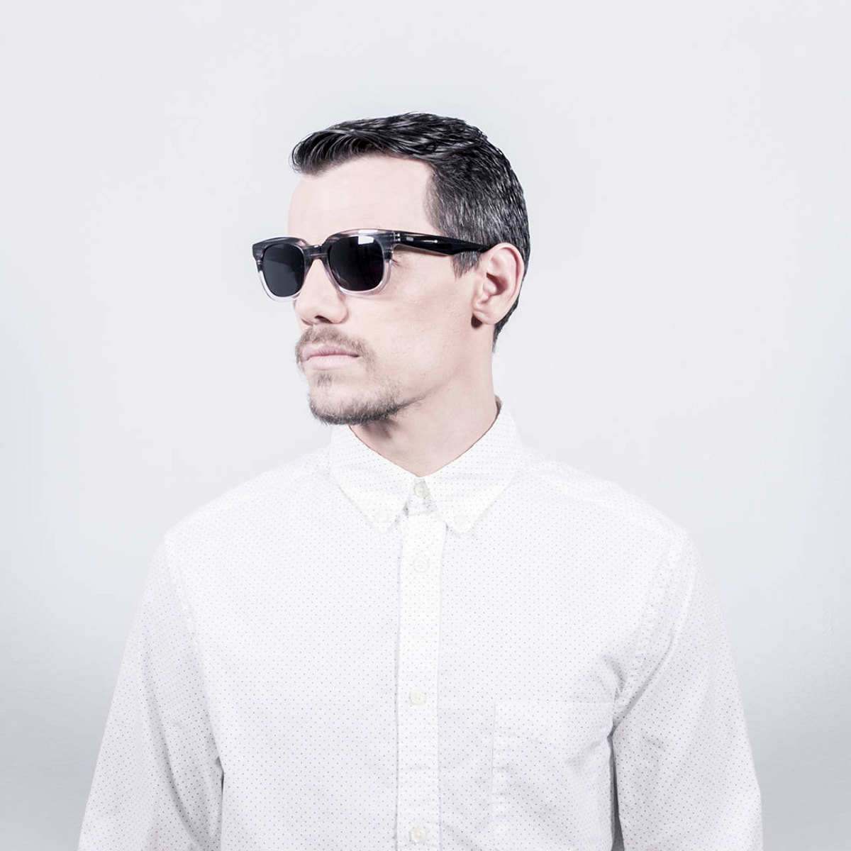 Gafas de sol OCEAN SAN CLEMENTE - Demi negro con detalle blanco transparente / Ahumada