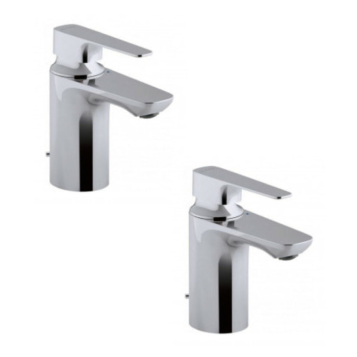 Lot de 2 mitigeurs lavabo Aleo+ avec tirette
