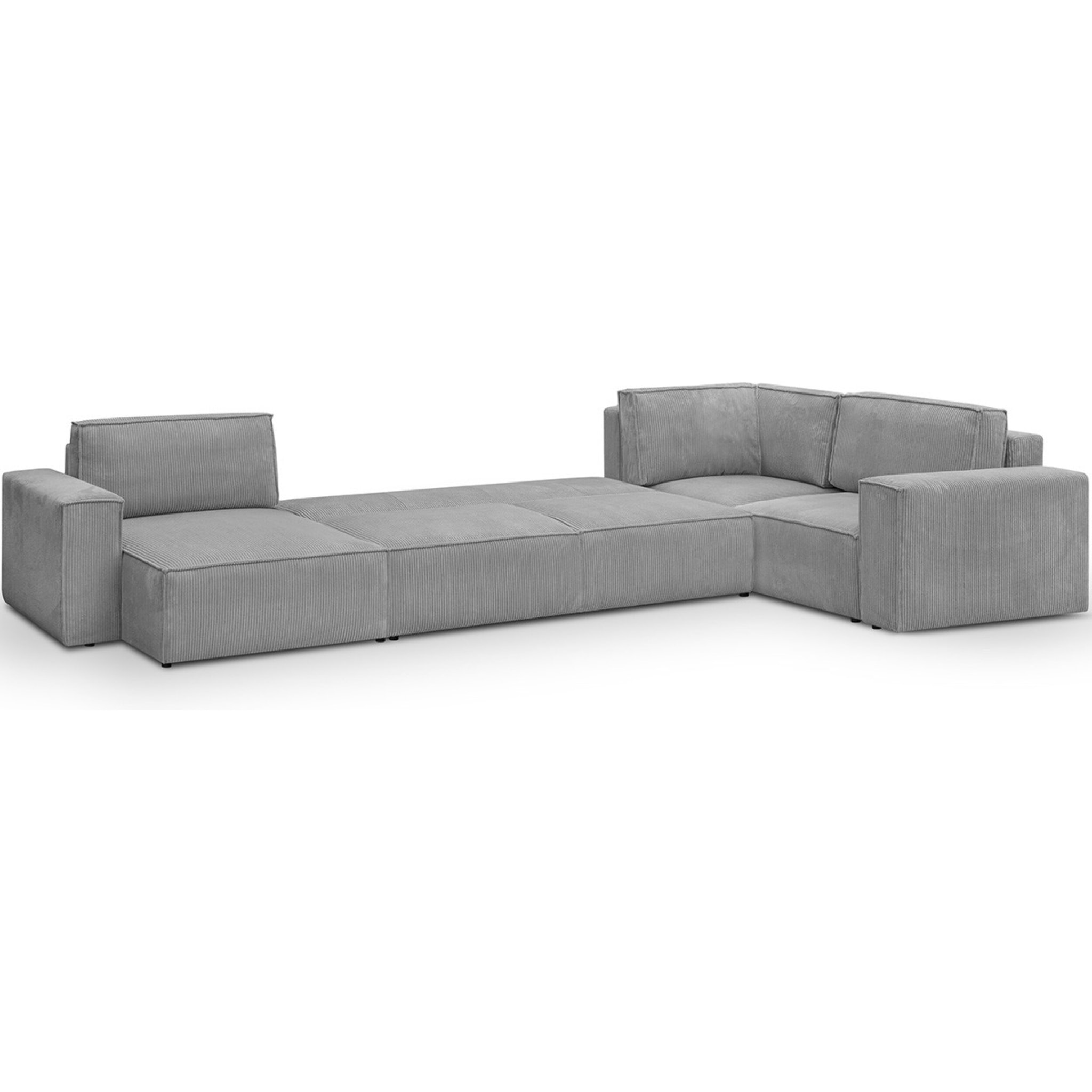 Canapé d'angle droit convertible 8 places en velours côtelé - HARPER MOD