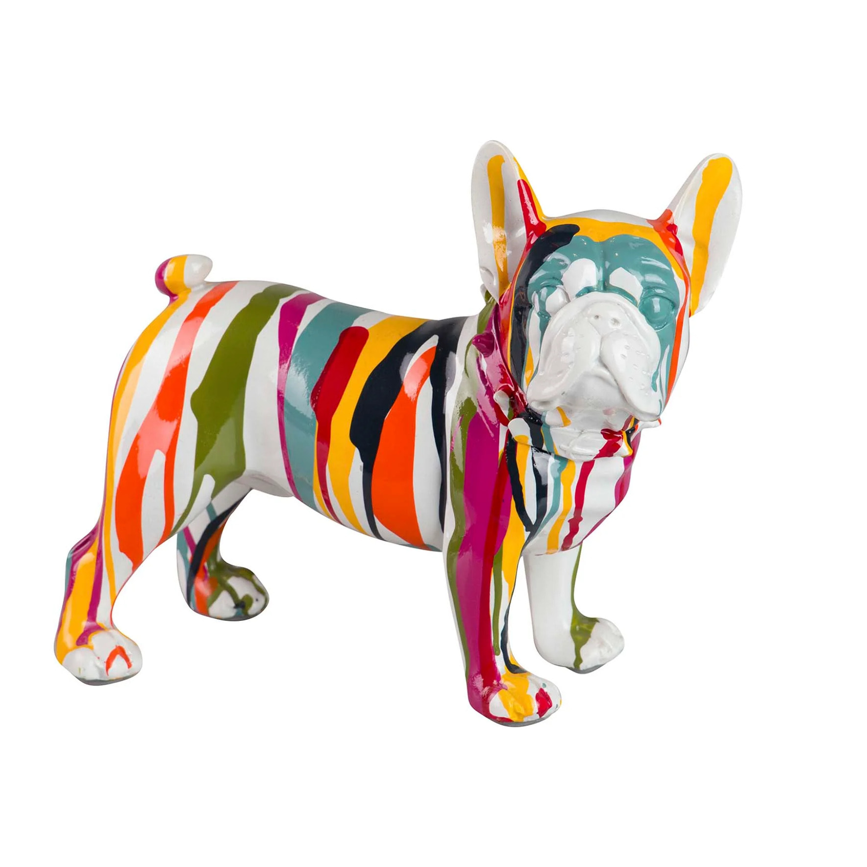 Figura Perro Bulldog Frances Resina 24x12x22 Cm