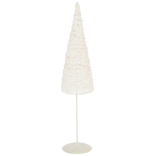 J-Line décoration sapin de Noël Sur Base - métal/papier - blanc - small