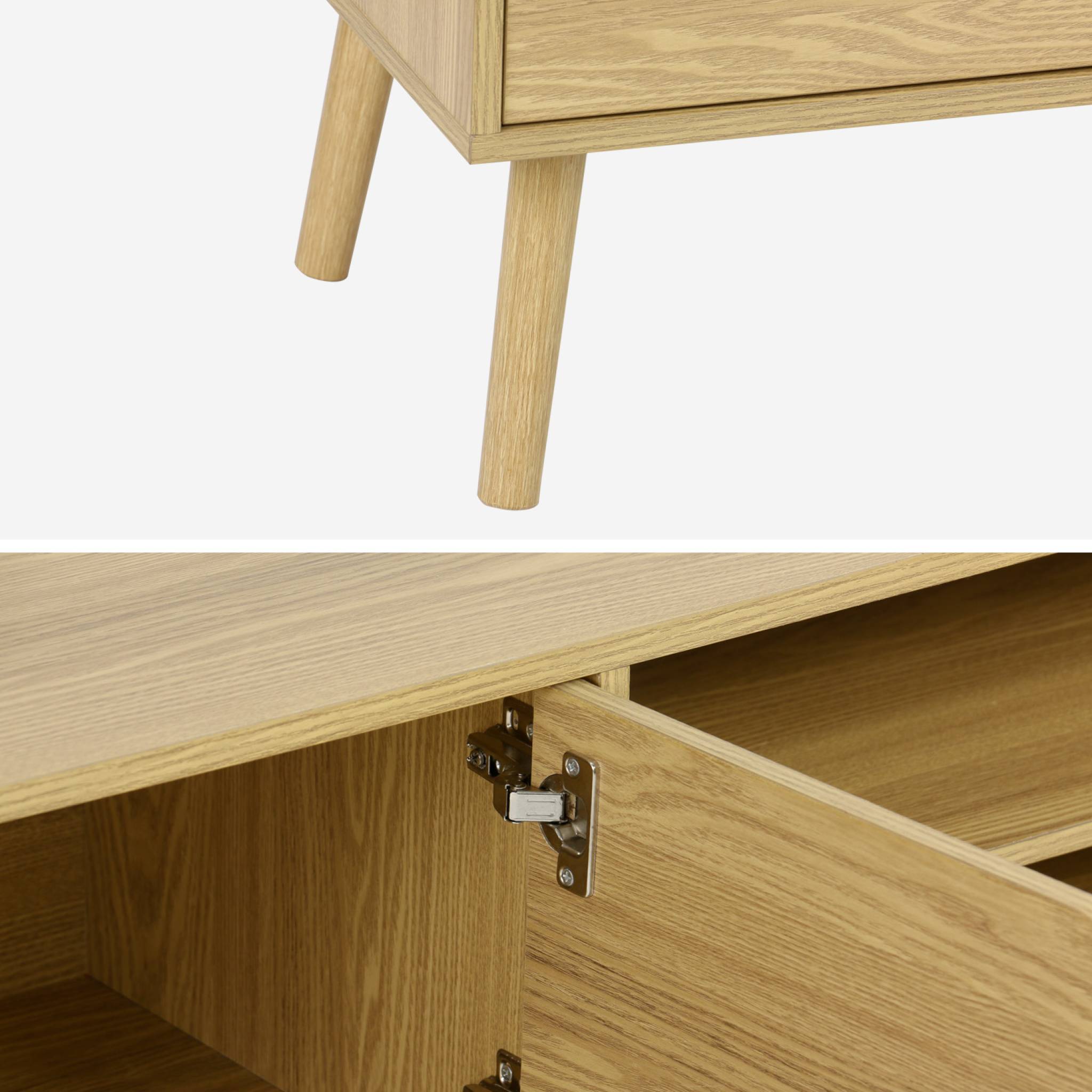 Meuble TV effet frêne. 2 portes. 1 étagère. 160cm