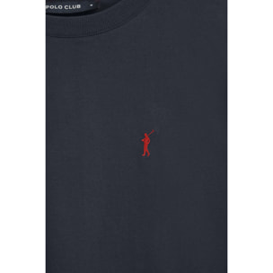 Pack hombre de dos camisetas en azul marino y blanco con cuello redondo y bordado Rigby Go