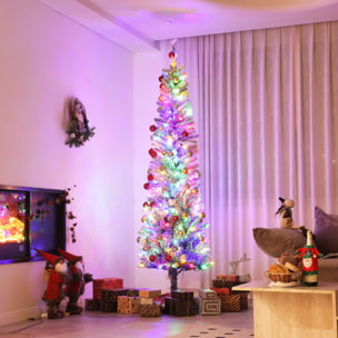 Árbol de Navidad 225 cm Árbol de Navidad Artificial con 220 Luces LED de Dos Colores 519 Ramas Control Remoto y Soporte de Acero Árbol Navideño para Salón Interior Verde