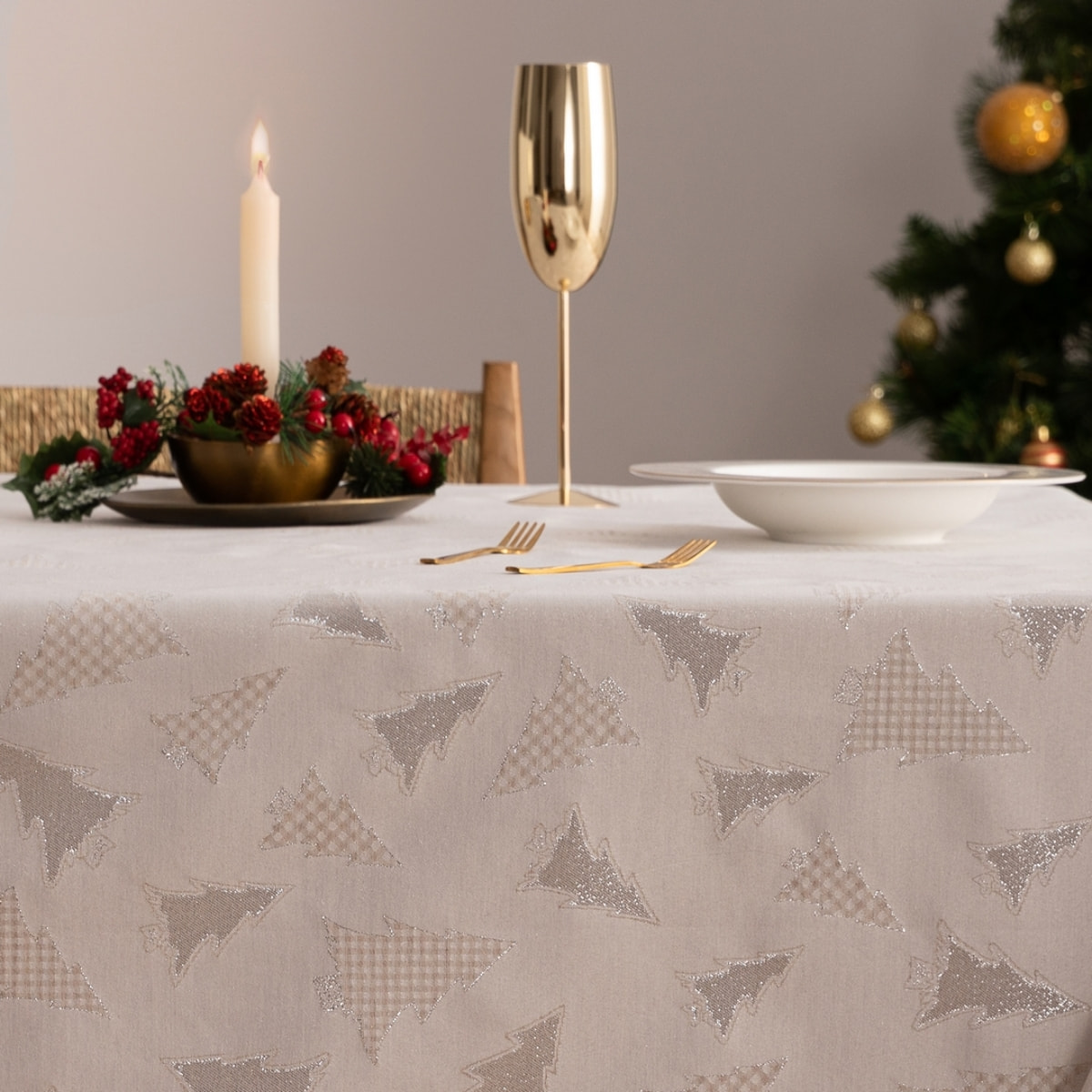 Mantel antimanchas CHANDELLE PLATA