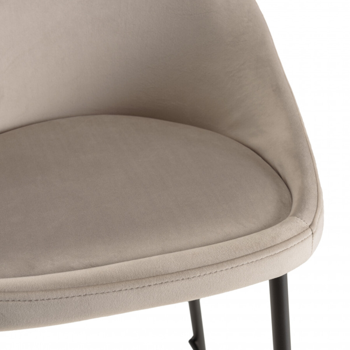 AUGUSTIN - Lot de 2 tabourets d'ilot velours chamois hauteur d'assise 65cm