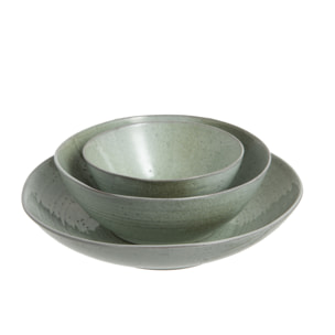 J-Line assiette Profonde Eclaboussures - porcelaine - menthe - 4 pcs