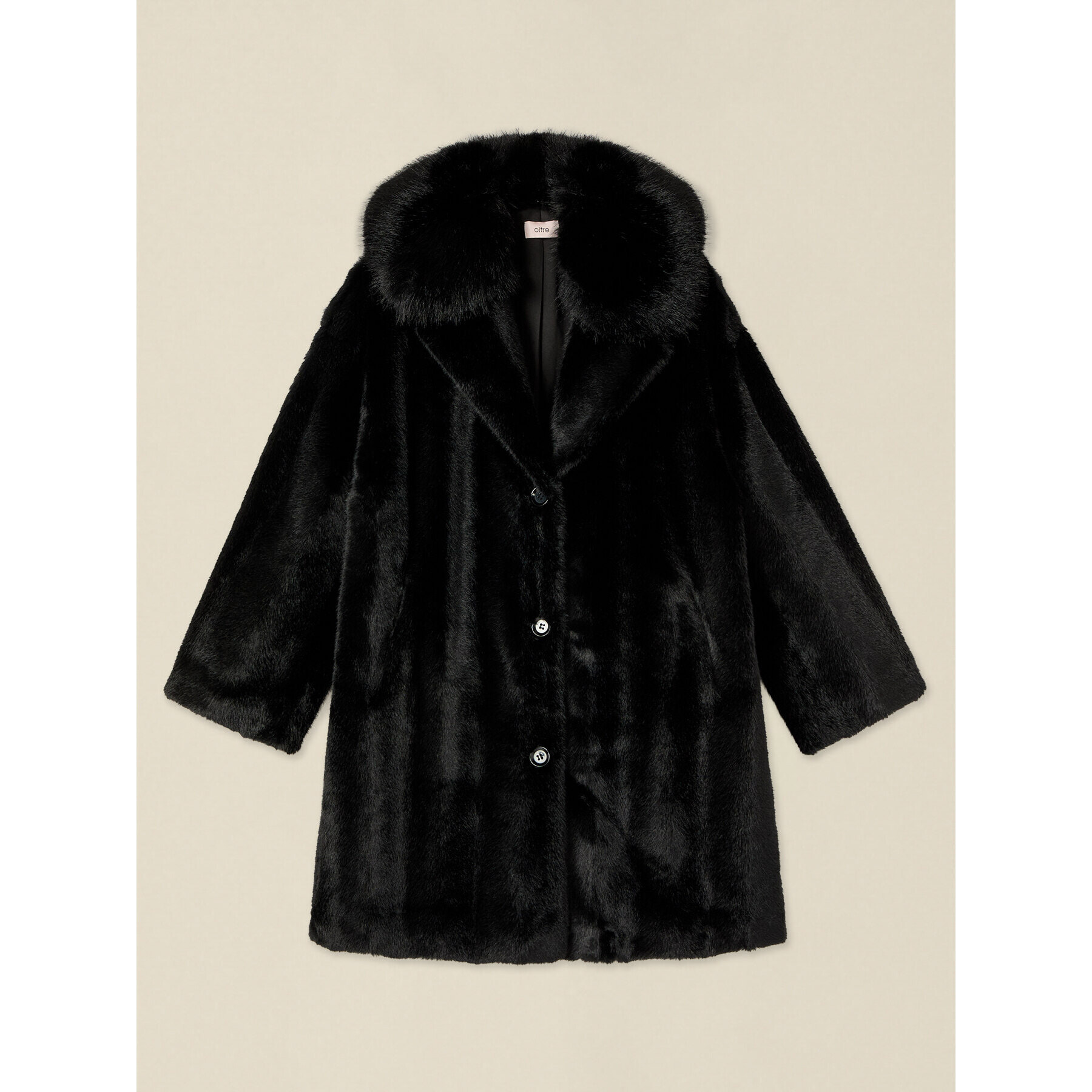 Oltre - Cappotto in tessuto peluche - Nero