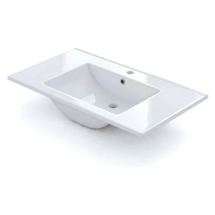 Lavabo cerámico rectangular en blanco 81,5x46 cm Volga Blanco