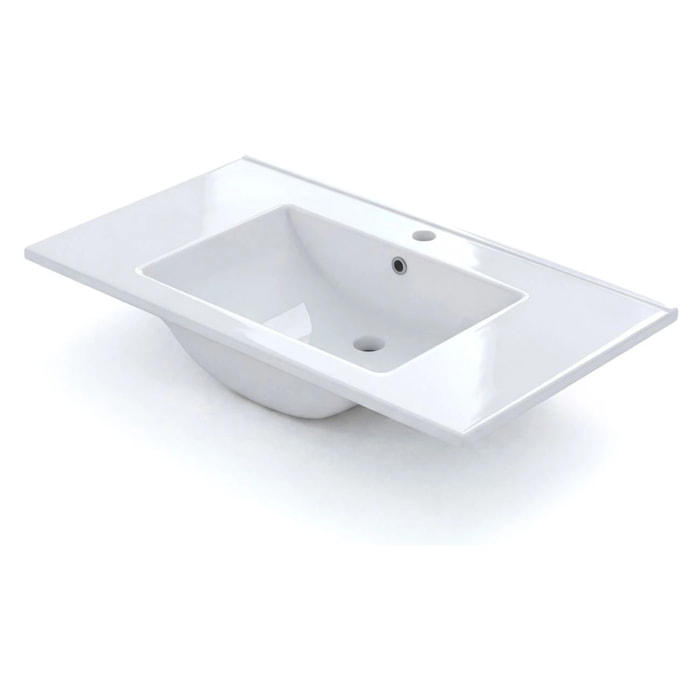 Lavabo cerámico rectangular en blanco 81,5x46 cm Volga Blanco