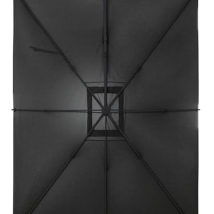 Parasol déporté rectangulaire inclinable Melhia 4x3m anthracite