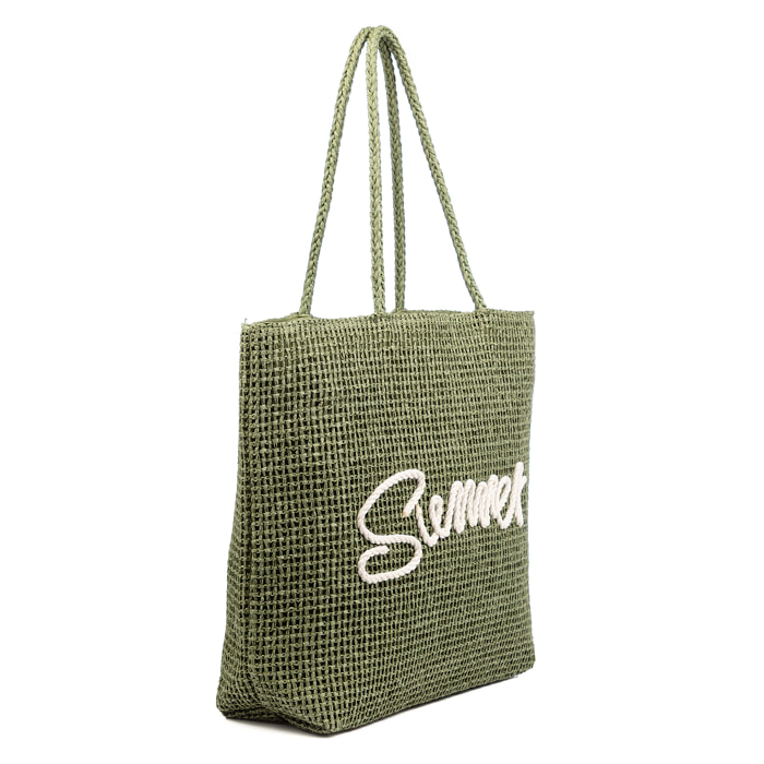 Bergeggi Borsa shopper Donna. Realizzata in carta intrecciata design "Summer"