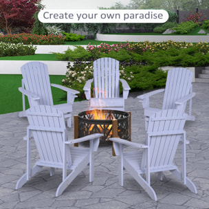 Fauteuil de jardin Adirondack grand confort porte-gobelet intégré bois de sapin traité peint gris
