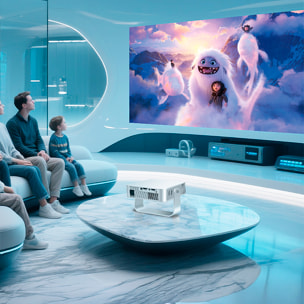 Proyector LCD X3 soporte de 4K UHD, WiFi 6, duplicación de pantalla para iOS y Android. 30 a 100 pulgadas, 150 lm. Con mando a distancia.