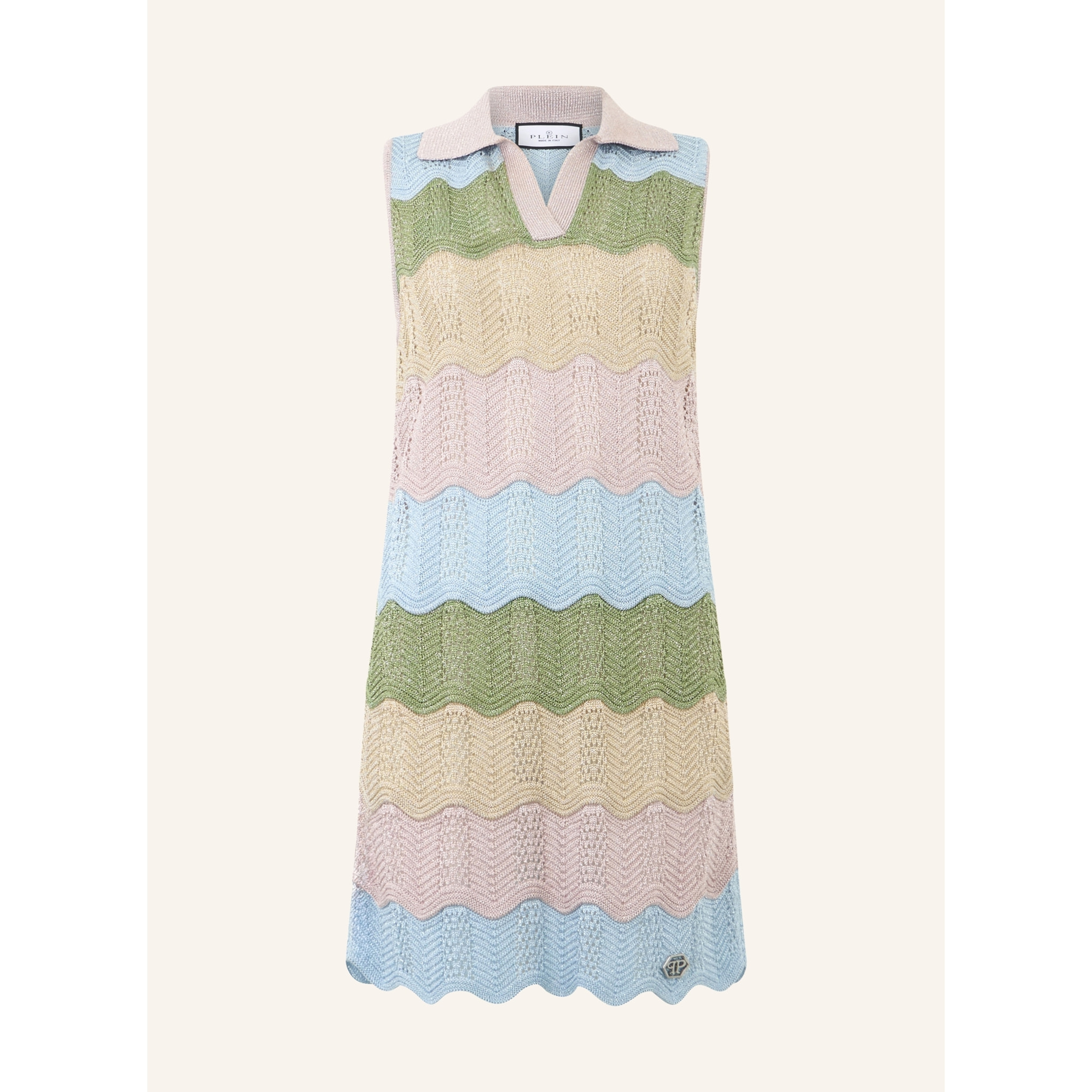 PHILIPP PLEIN Polo Neck Mini Dress Color Wave