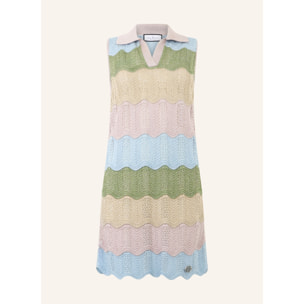 PHILIPP PLEIN Polo Neck Mini Dress Color Wave