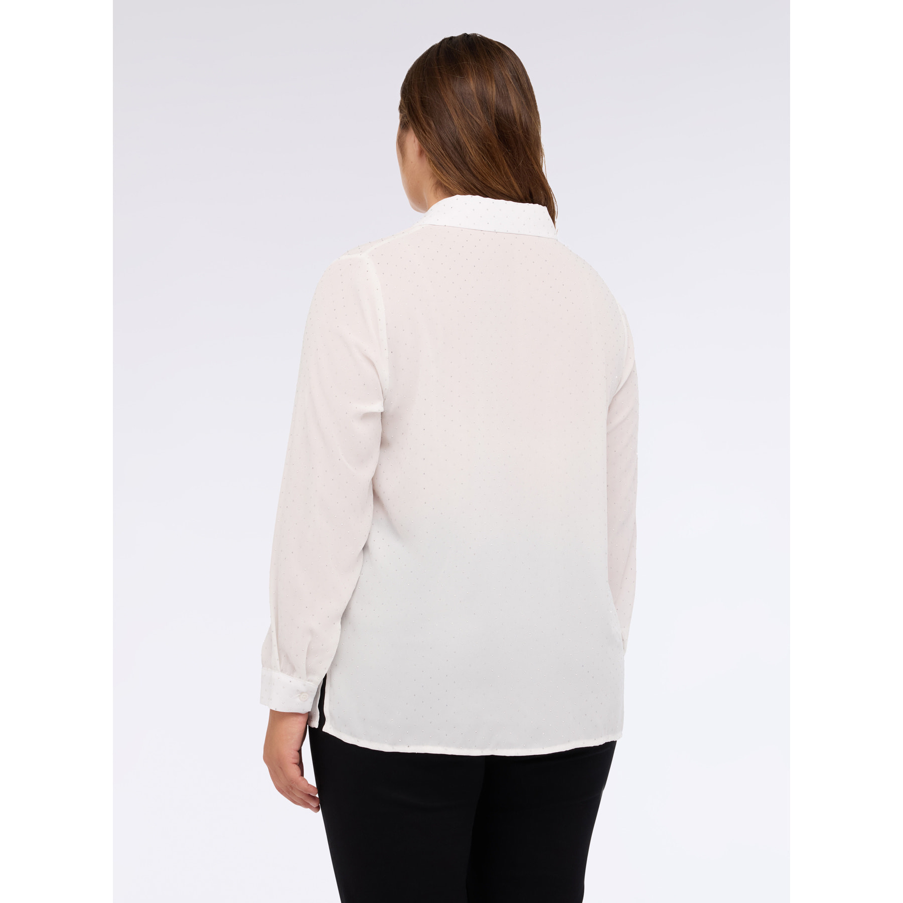 Fiorella Rubino - Camicia in georgette con micro borchie - Bianco