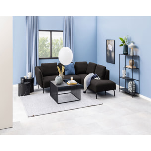 Aeryn - lot de 2 tables basses - effet marbre noir - 48 et 40 cm - Noir