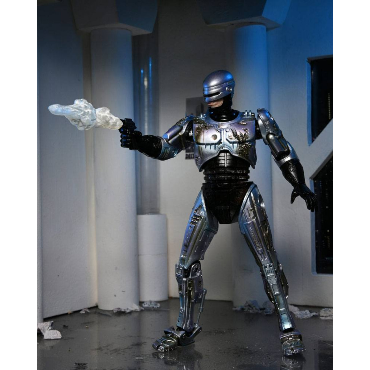 Robocop Action Figura Ultimate Battle Damaged Robocop Con Chair 18 Cm Neca