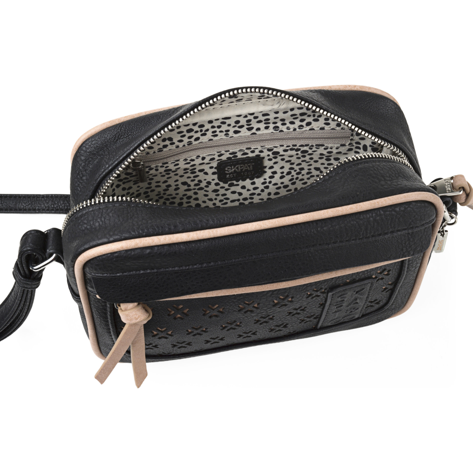 Bolso Bandolera Mujer Sint/Pu Skpat Crosses Negro-Taupe