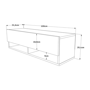 Mobile porta TV Dfantin, Credenza da soggiorno, Armadio basso per TV, Base parete attrezzata, 100x32h29 cm, Quercia