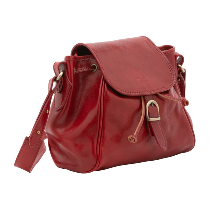 Borsa a secchiello da donna - Modello False - Vera pelle - 24.0 x 24.0 x 14.0 cm