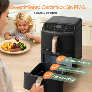 Freidora de aire COSORI Turbo Tower Compact 8,6 L con calentamiento superior y revestimiento 100% cerámico libre de PFAS